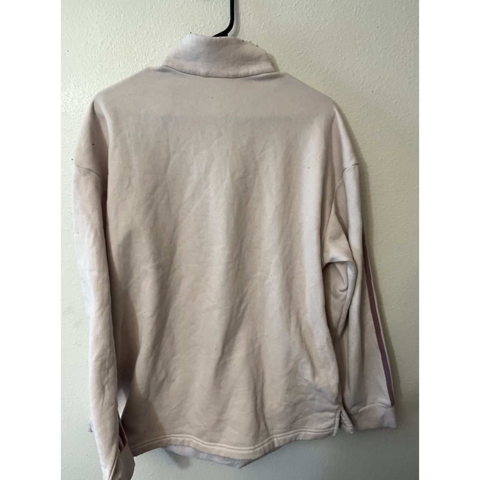 Adidas Adidas Athletic Pullover Sweater Women’s L 1/4 Zip Light Pink Fleece Logo Size L / US 10 / IT 46 - 4 Thumbnail