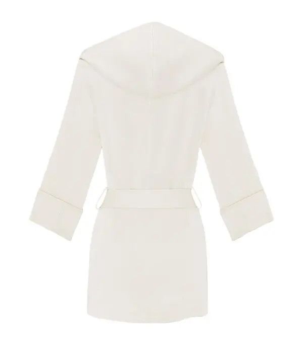 Saint Laurent Paris o1bcso1str1224 Hooded Jacket In Satin in White Size L / US 10 / IT 46 - 2 Thumbnail