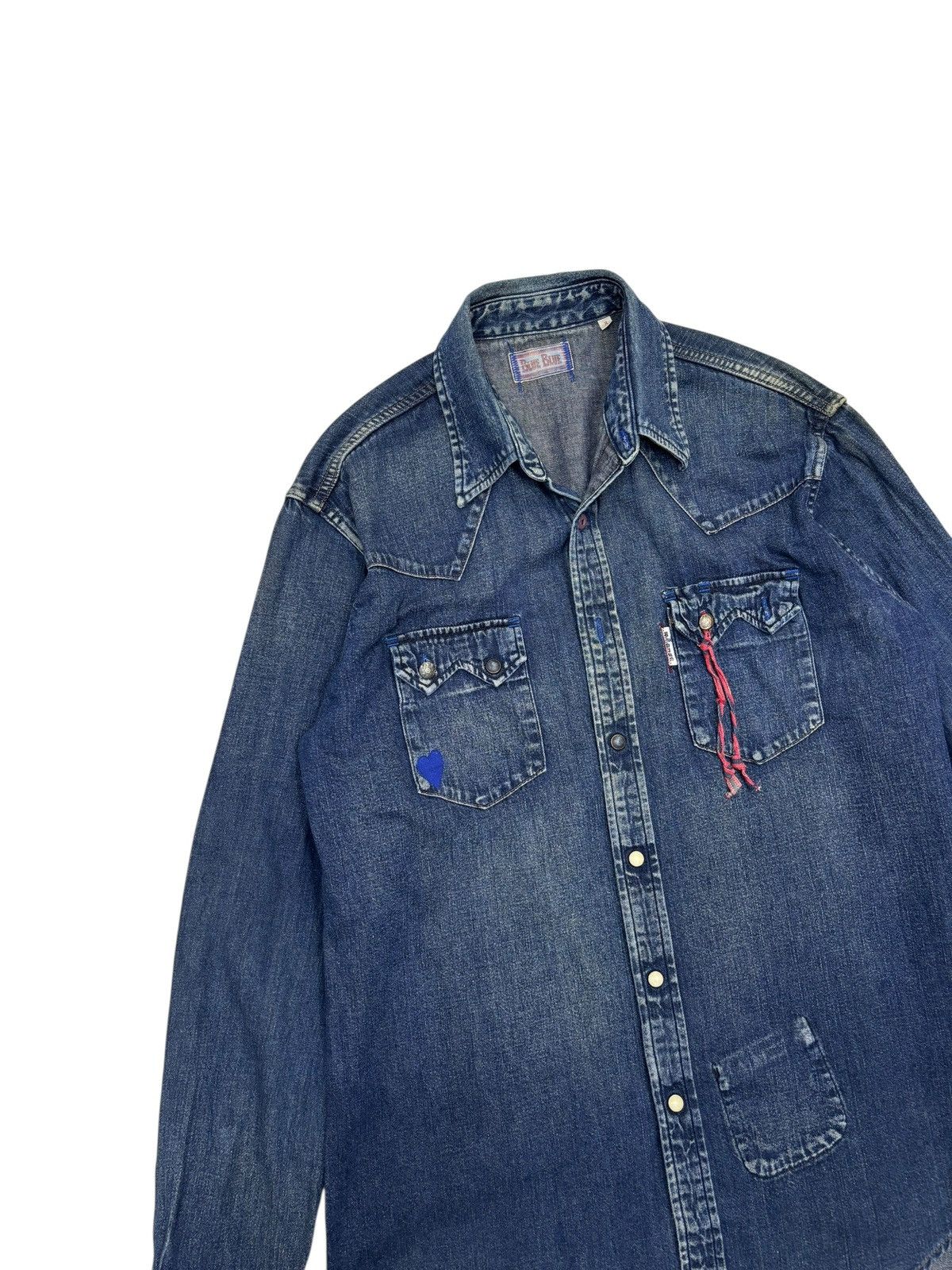 Blue Blue Japan BLUE BLUE JAPAN 🇯🇵 DOUBLE POCKET WESTERN DENIM SHIRT Size US M / EU 48-50 / 2 - 4 Thumbnail