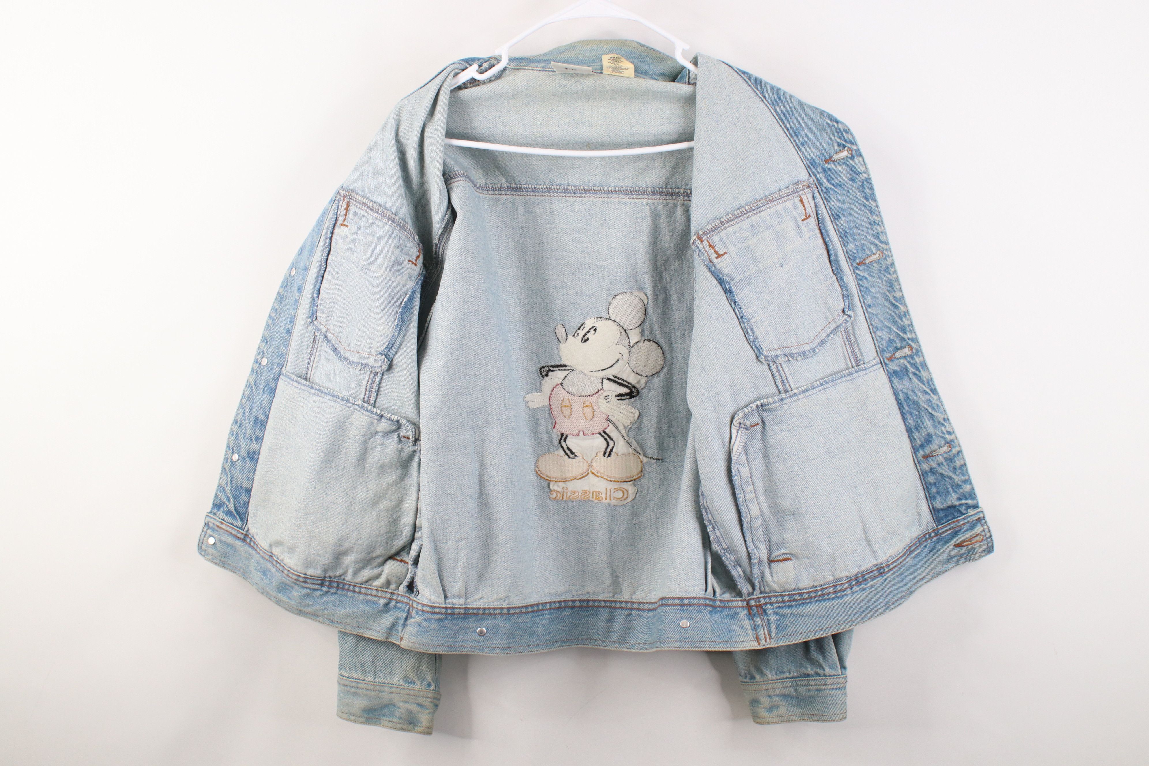 Disney Vintage 90s Disney Mickey Mouse Denim Trucker Jacket Blue Size US M / EU 48-50 / 2 - 10 Thumbnail