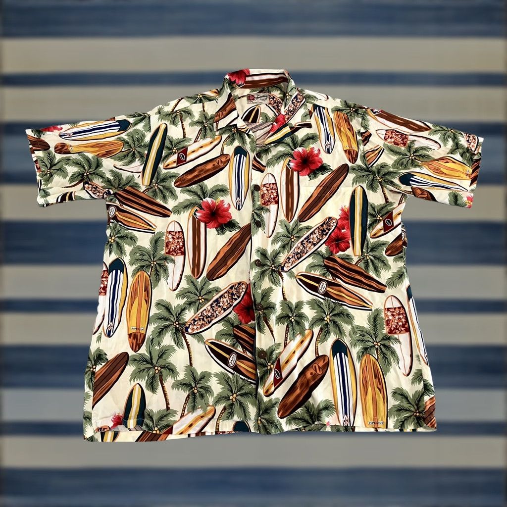 Hilo Hattie Hilo Hattie Hawaiian Shirt Mens XL Button-Up Short Sleeve Rayon Multicolor Floral Surf Surfing Surf Boards Front Size US XL / EU 56 / 4 - 1 Thumbnail