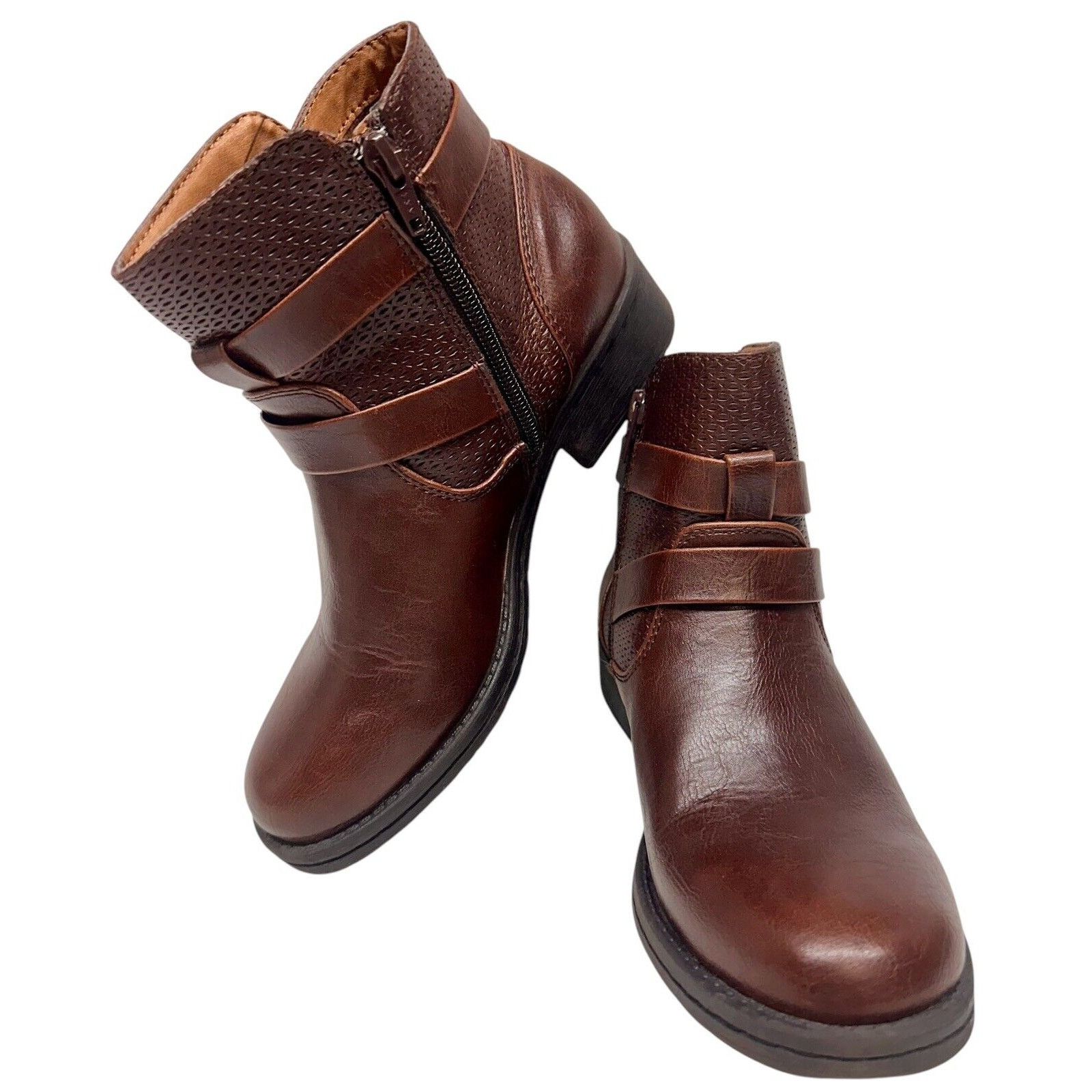 G.H. Bass & Co. GH Bass & Co 7M Zabrina Ankle Bootie Brown Faux Leather Size US 7 / IT 37 - 1 Thumbnail