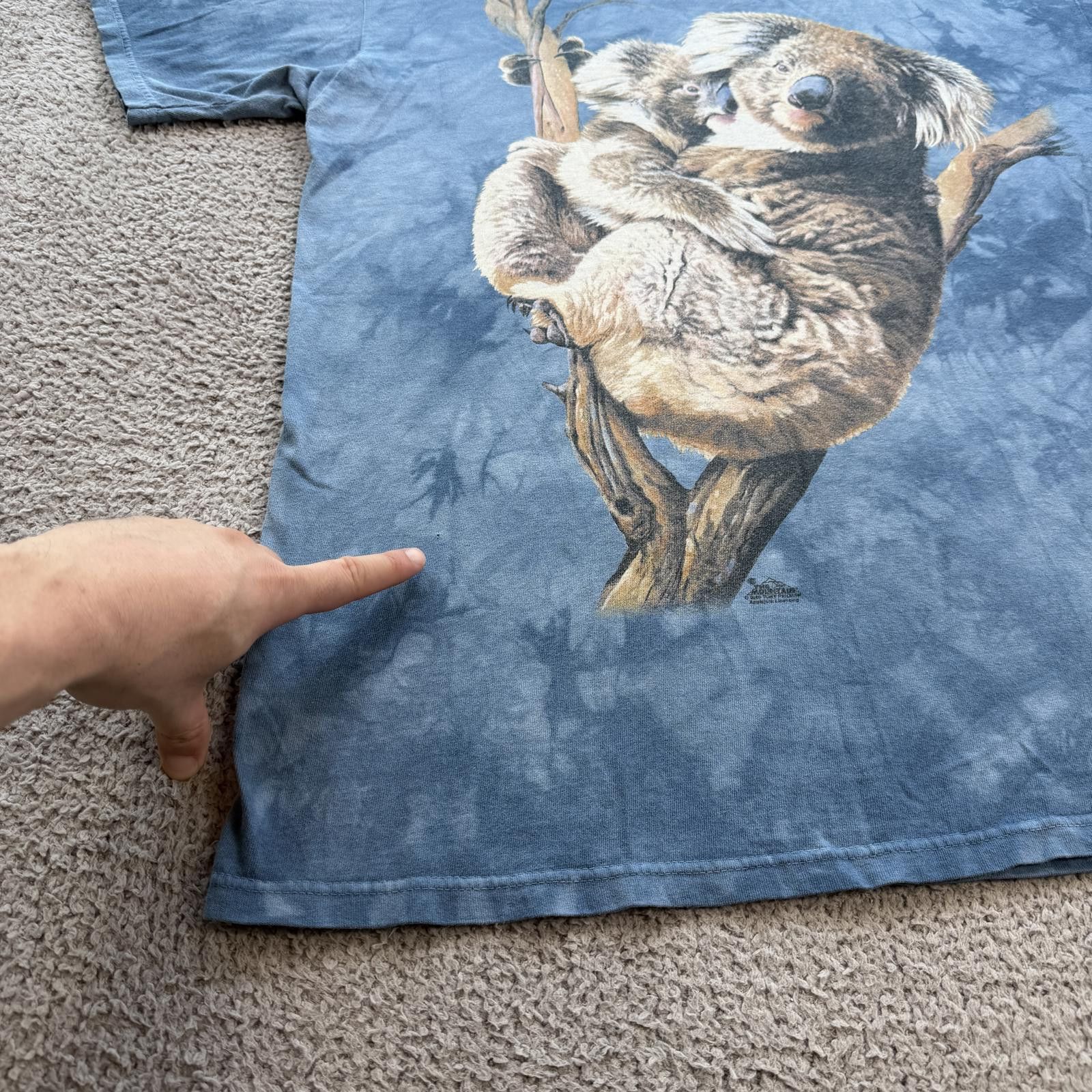 The Mountain Vintage 90s The Mountain Koala Bear T Shirt Blue Tie Dye Tee Size US L / EU 52-54 / 3 - 7 Thumbnail