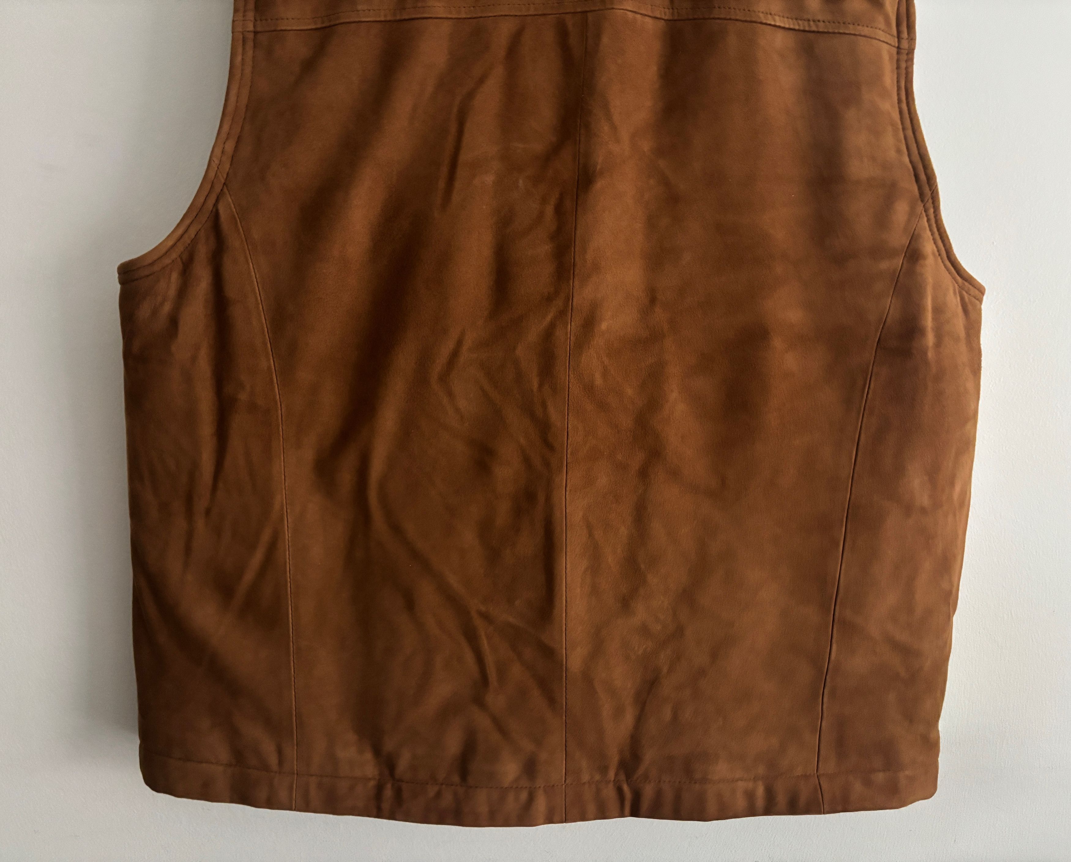 Brooks Brothers $495 Zippered Tan/ Brown Suede Leather Down Vest - Large Size US L / EU 52-54 / 3 - 10 Thumbnail