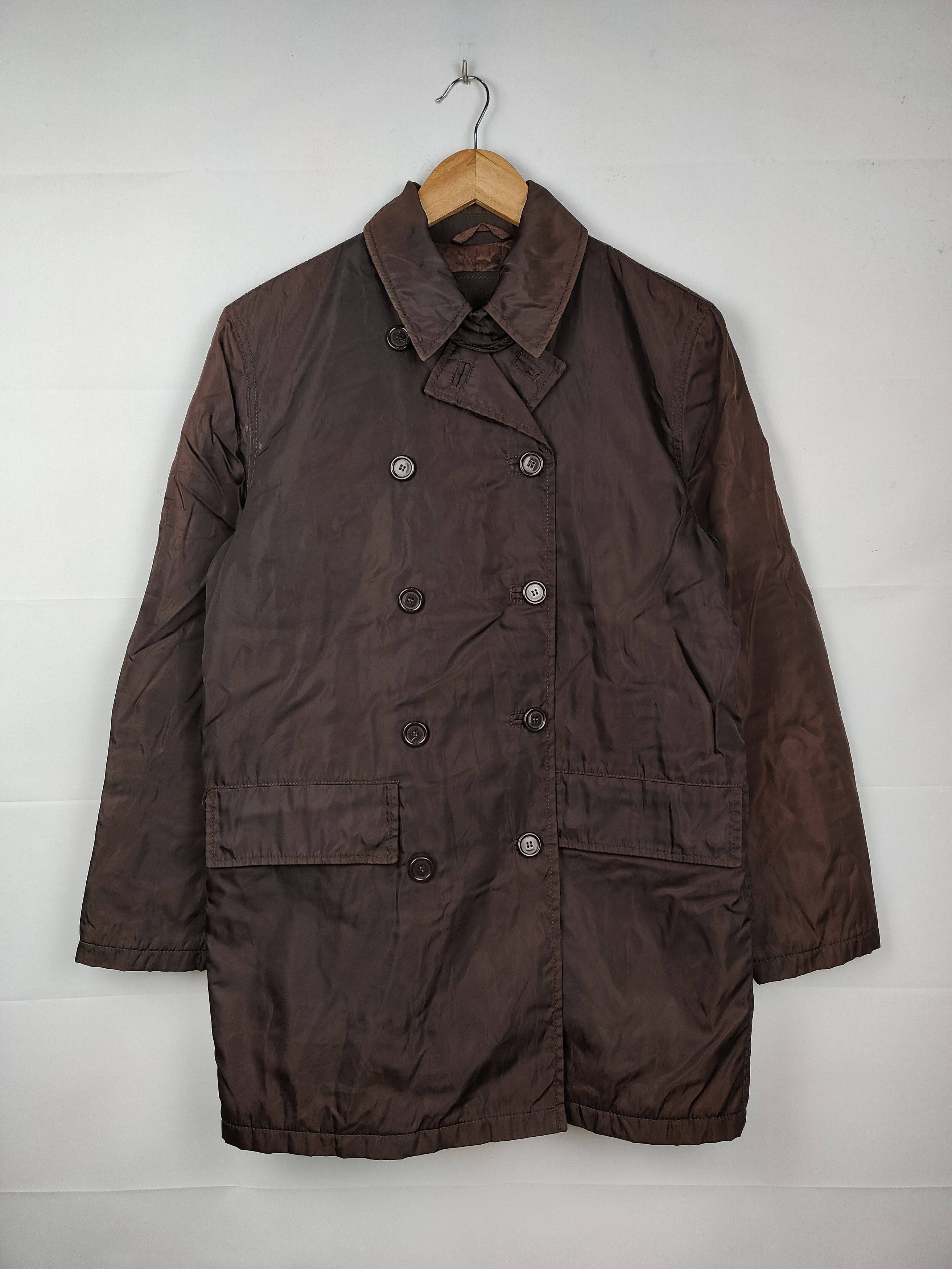 Vintage Prada Nylon Peacoat Jacket Made In Italy