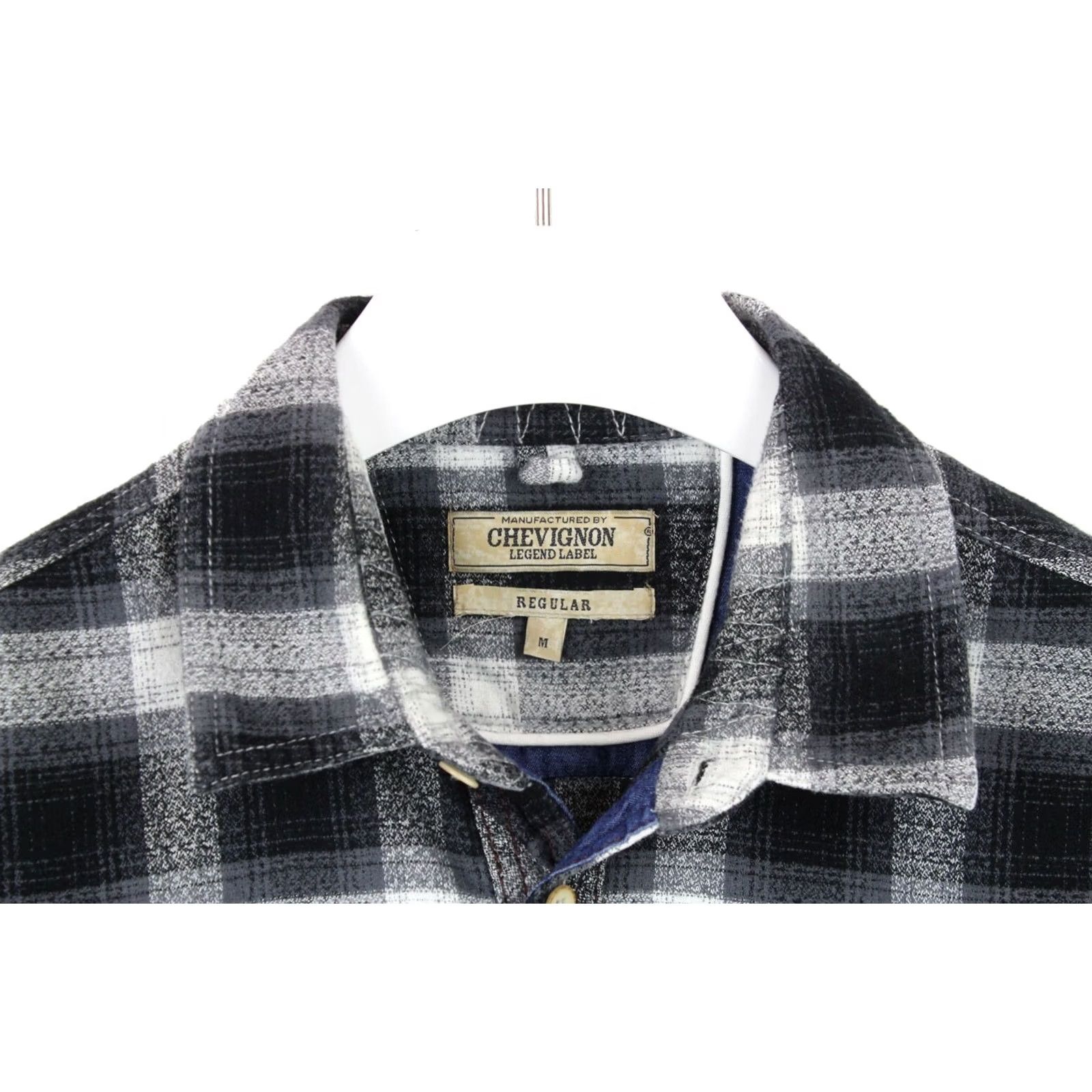 Vintage CHEVIGNON Legend Label Regular Shirt Men's MEDIUM Plaid Button-Up Grey Casual Vintage? Size US M / EU 48-50 / 2 - 4 Thumbnail