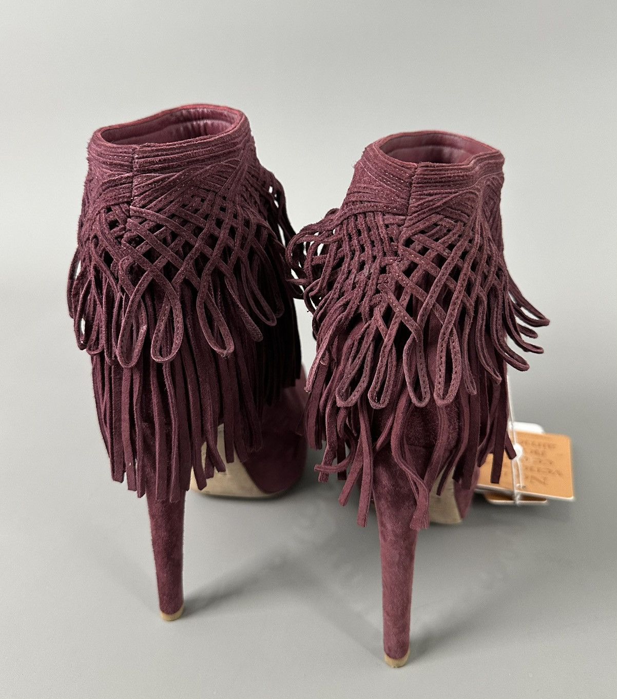 Dior Dior - Burgundy Suede Fringes Booties Size US 6.5 / IT 36.5 - 3 Thumbnail