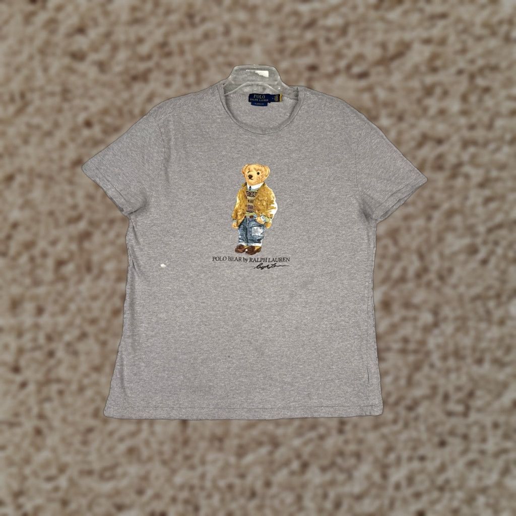 Polo Ralph Lauren Polo Ralph Lauren Shirt Men Medium Gray Polo Bear Short Sleeve 100% Cotton READ Size US M / EU 48-50 / 2 - 1 Thumbnail