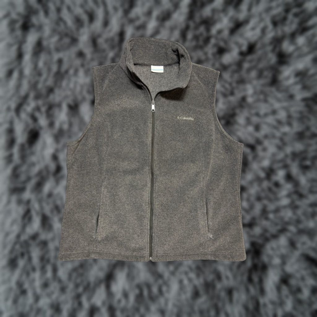 Layer 8 Columbia Vest Mens XL Gray Full Zip Fleece Outdoor Layer Sleeveless Prime for Hiking Walking Shirts? Size US XL / EU 56 / 4 - 1 Thumbnail