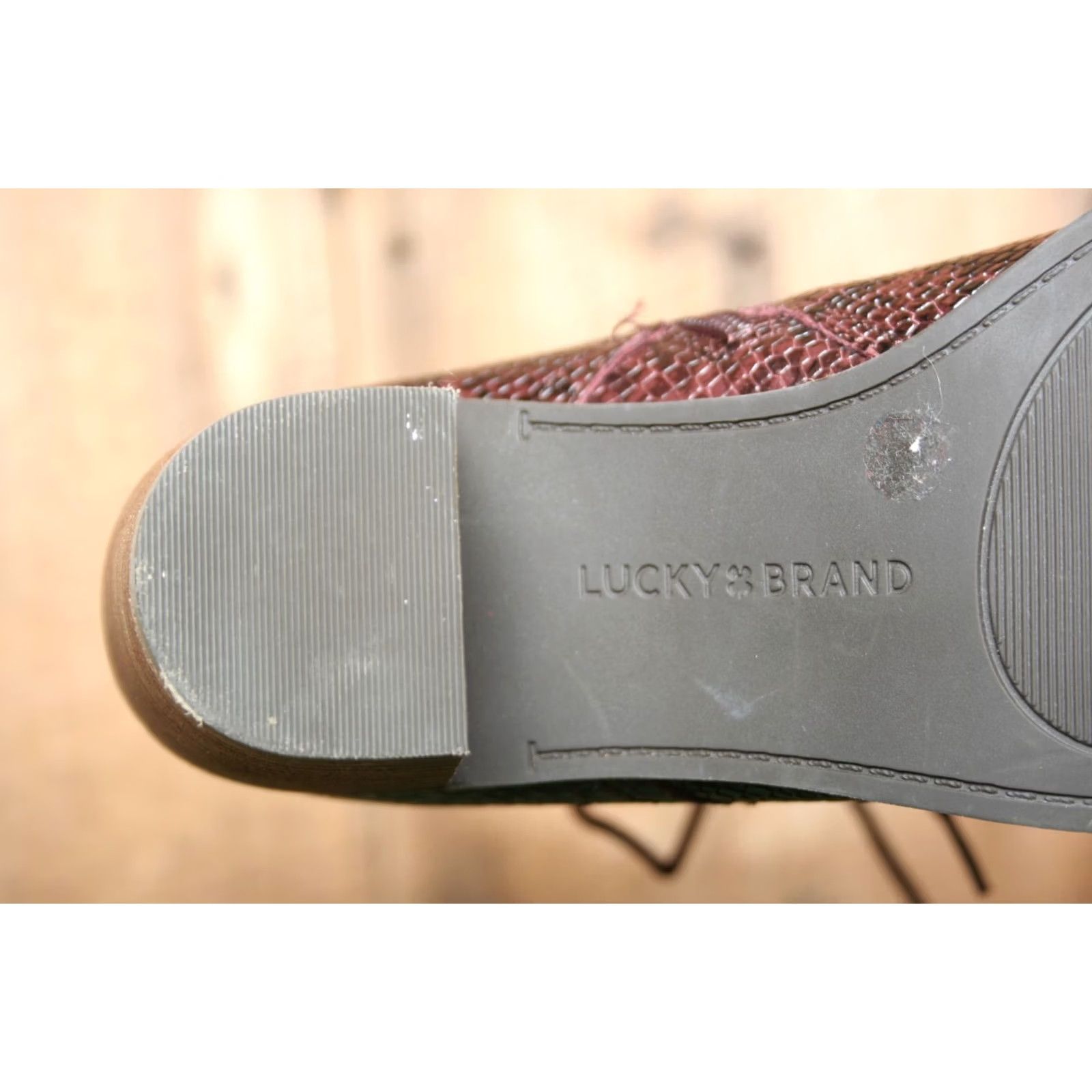 Lucky Brand LUCKY BRAND Persee Burgundy Snake Print Leather Bootie Sz. 6.5 M Womens Shoes Size US 7 / IT 37 - 5 Thumbnail