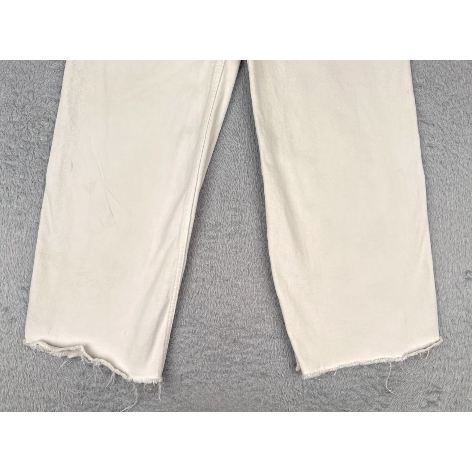 Zara Zara White Denim Wide Leg Jeans Women Size 4 High Rise Cotton Blend 24x27 90s Size 27" / US 4 / IT 40 - 2 Thumbnail