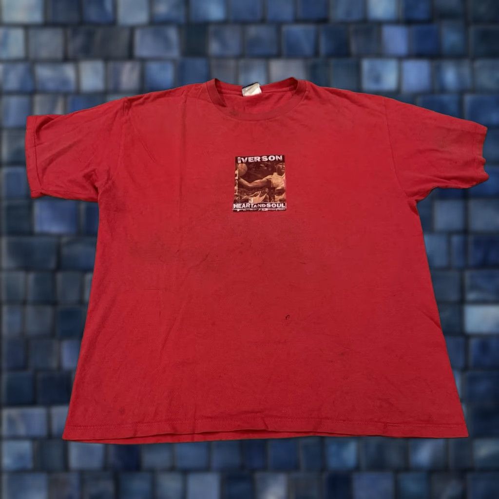 Reebok VINTAGE Reebok Shirt Mens XL Red The Answer Distressed Limited Edition 90s Retro Sports City Classic Size US XL / EU 56 / 4 - 1 Thumbnail