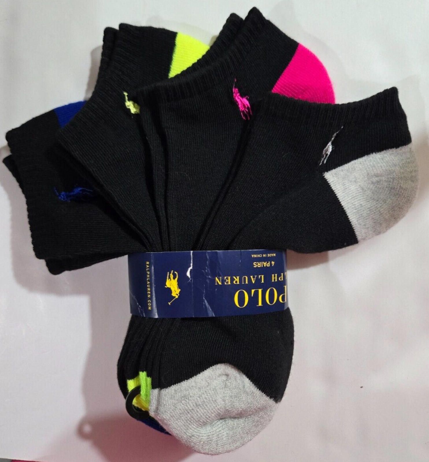Polo Ralph Lauren Polo Ralph Lauren Low Cut Socks Black Multicolor 4 pack NWT Size ONE SIZE - 2 Thumbnail