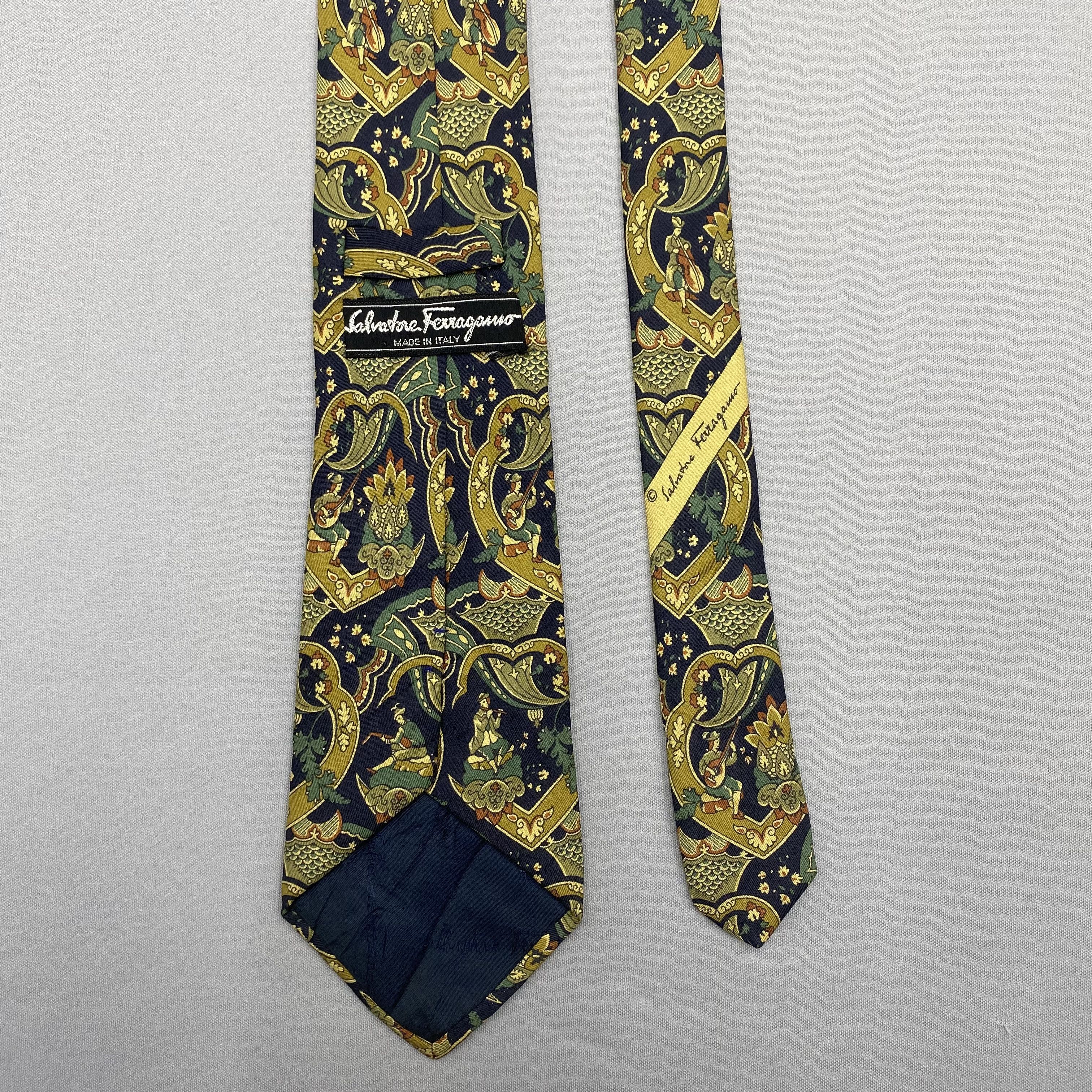 Salvatore Ferragamo Vintage Salvatore Ferragamo SILK Necktie Cravate Pure Silk Size ONE SIZE - 6 Thumbnail