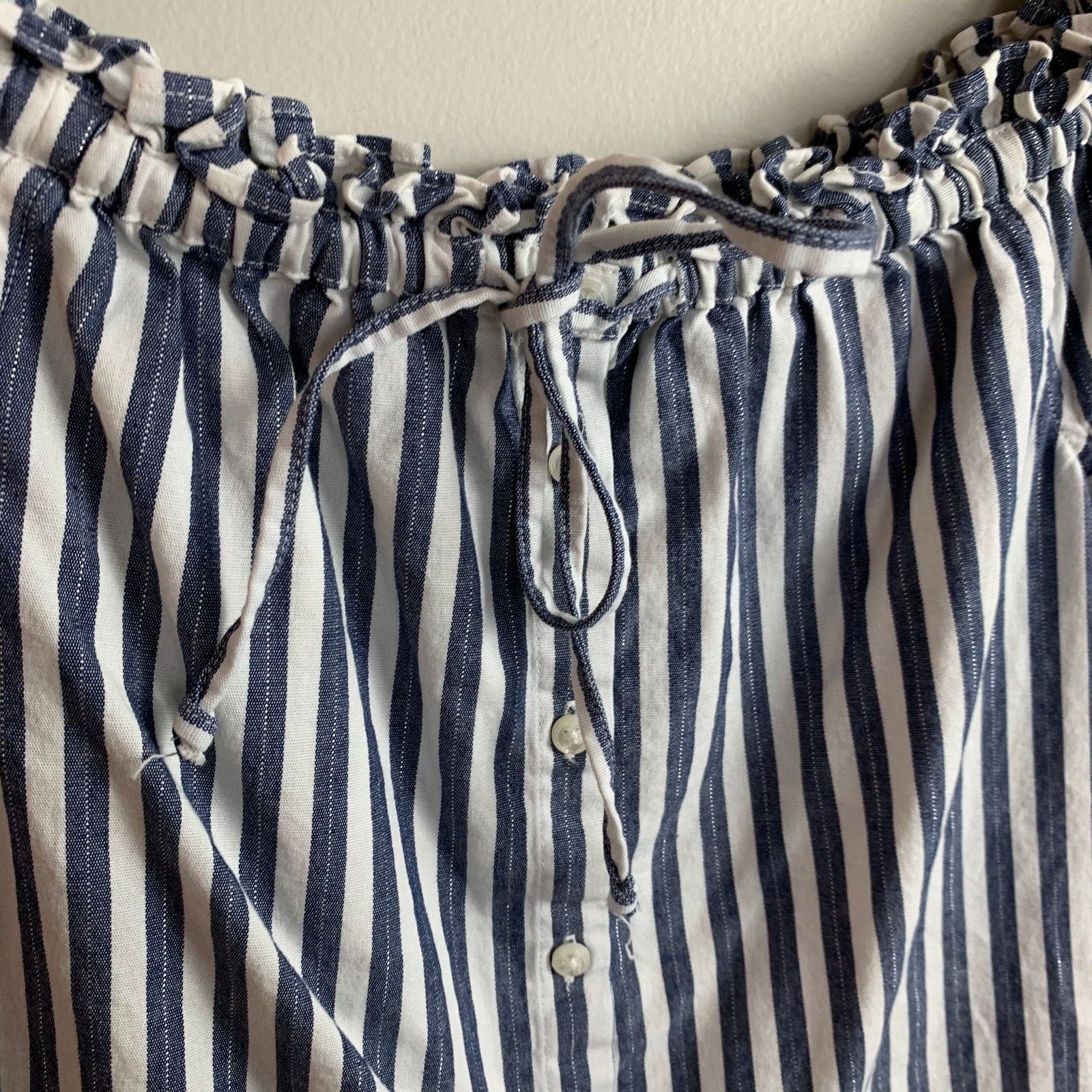 Madewell Madewell Shimmer Off Shoulder Stripe Boho Peasant Top XXS Size XXS / US 00 / IT 34 - 3 Thumbnail