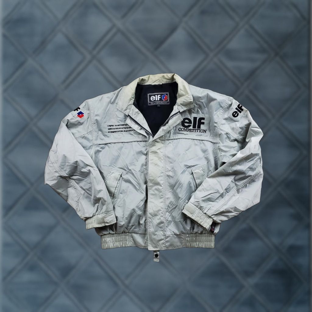 Vintage Elf Racing Competition Jacket Mens Large Gray Bomber Windbreaker Motorsport Jacket Size US XL / EU 56 / 4 - 1 Thumbnail
