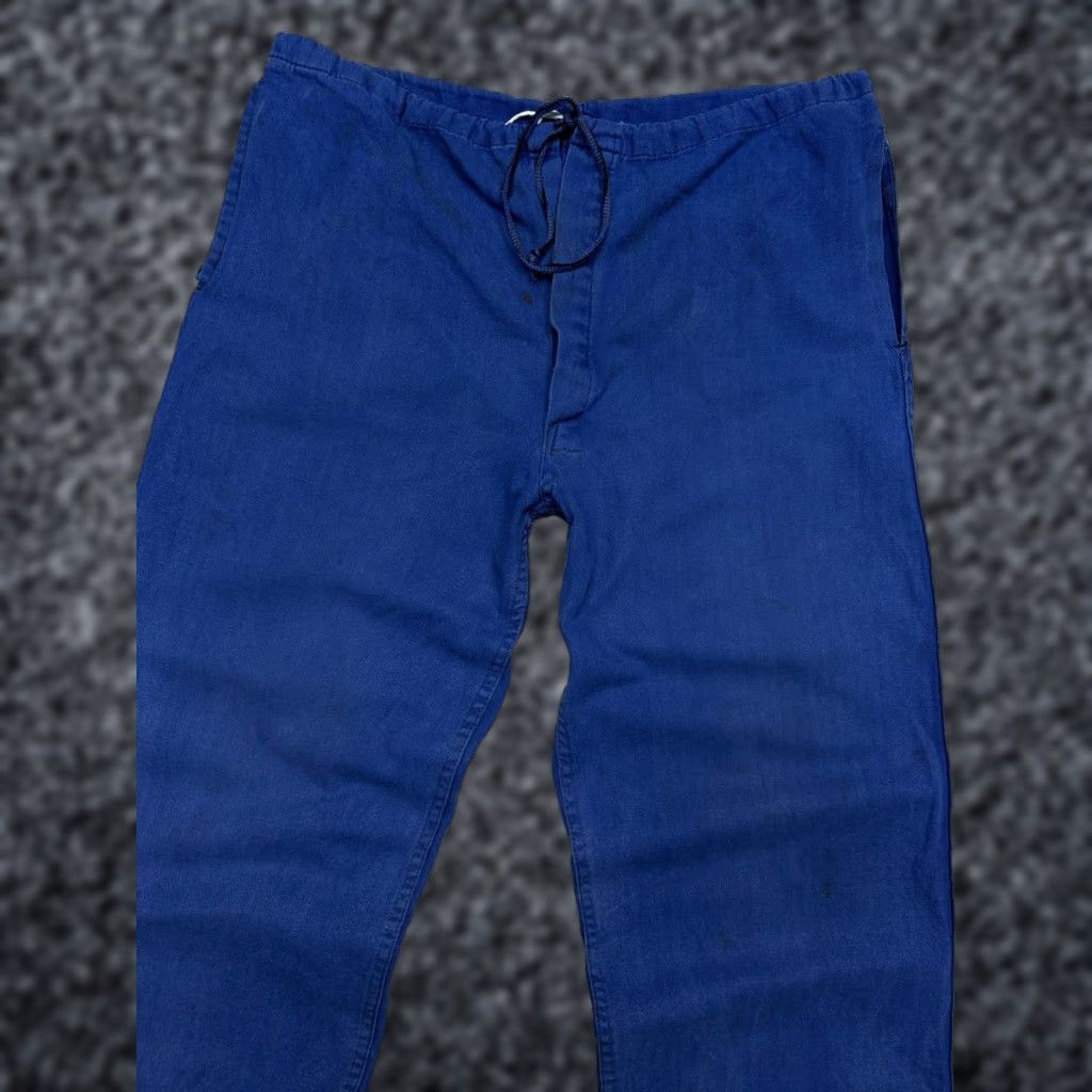 Vintage VINTAGE Le Laboureur Workwear Pants Men Vintage Sanfor Distressed Blue Cotton 32x30 Inseam 30 24 cm Waist 44 cm Waist band 44 cm 48 32 100 cm etc Size US 32 / EU 48 - 1 Thumbnail