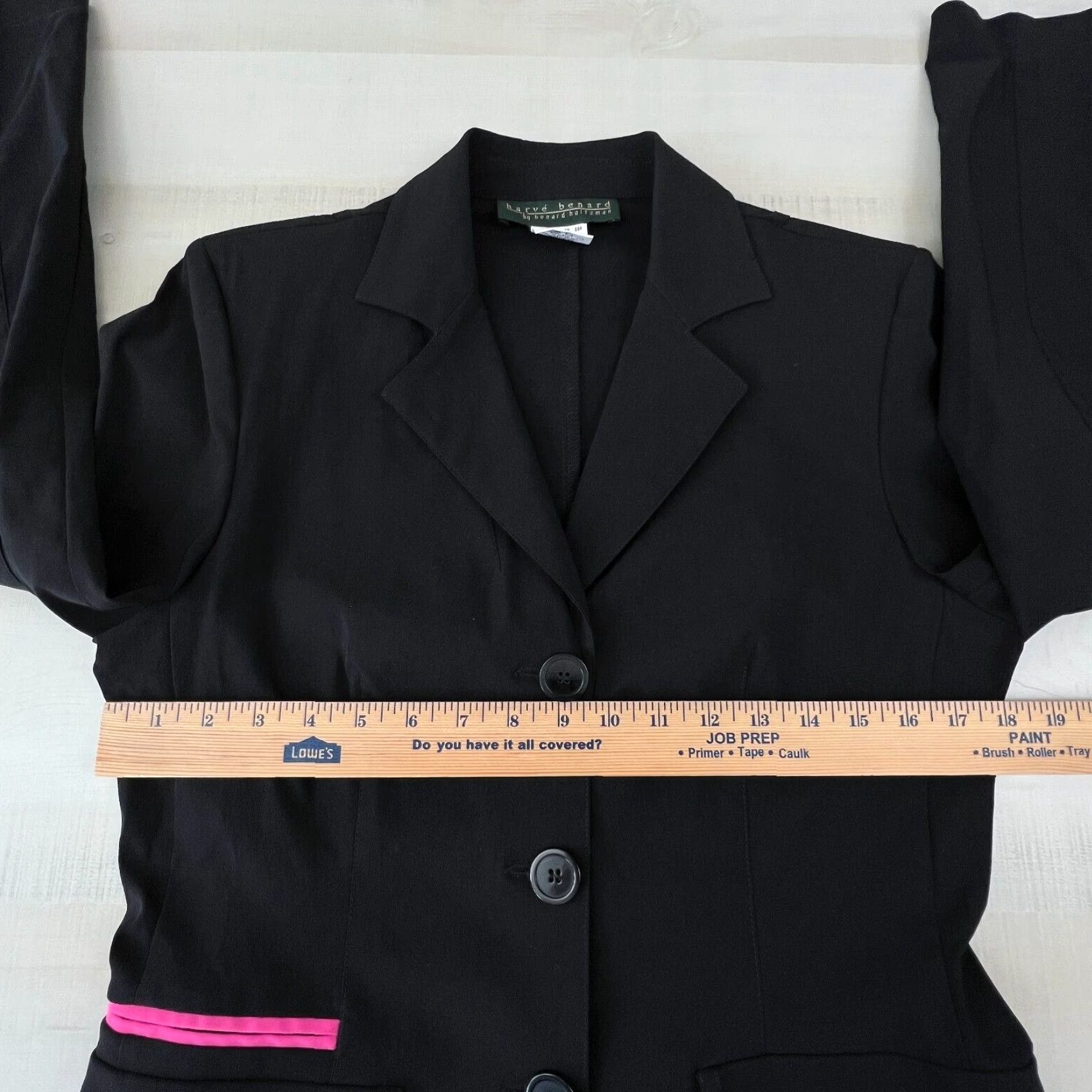 Vintage Harve Benard Womens Blazer Jacket Black with Pink Accent Size 10 Size L / US 10 / IT 46 - 7 Thumbnail