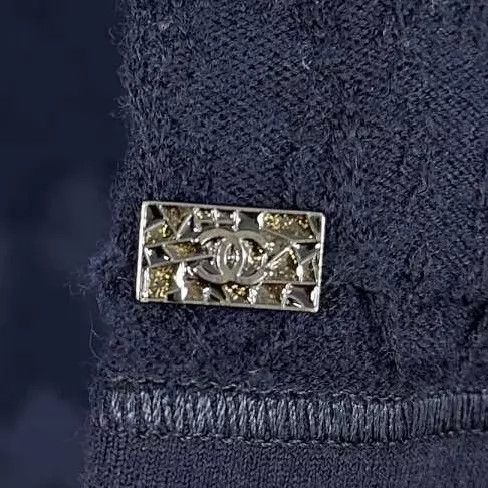 Louis Vuitton LV Navy Blue Textured Pleated Dress Size 34 Size XS / US 0-2 / IT 36-38 - 5 Thumbnail