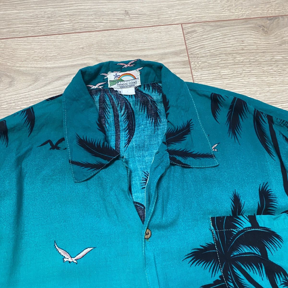 Vintage Paradise Found Hawaiian Shirt Floral Beach Palms Print 2XL Size US XXL / EU 58 / 5 - 4 Thumbnail