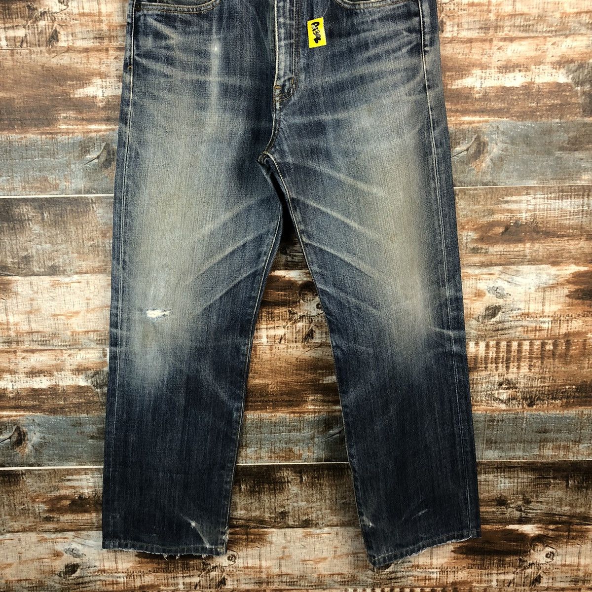 Japanese Brand Uniqlo Blue faded Distressed Denim Pants #A1396 Size US 30 / EU 46 - 3 Thumbnail