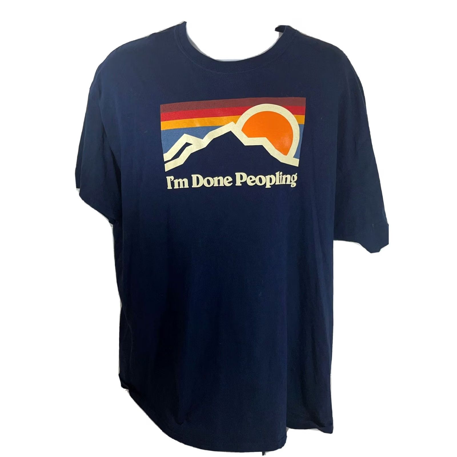 Vintage VINTAGE Mens I'm Done Peopling t shirt navy blue 2XL 100% cotton DOM Mens Shirts Graphic Print Funny Summer Size US XXL / EU 58 / 5 - 4 Thumbnail