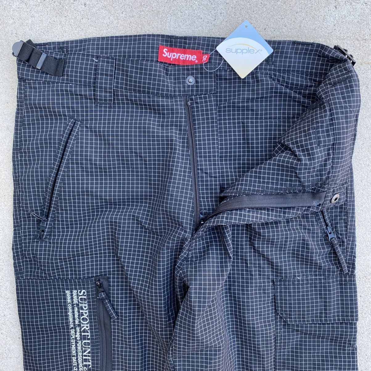 Supreme Supreme Support Unit Nylon Cargo Pants Black Grid 2021 Size US 30 / EU 46 - 3 Thumbnail