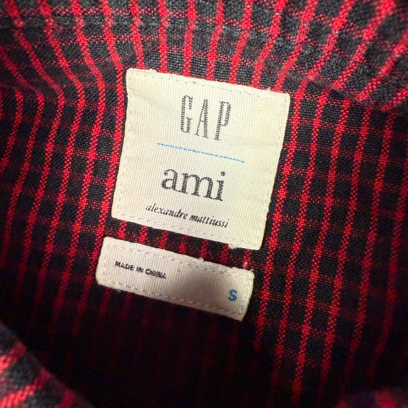 AMI × Gap Gap AMI Alexander Mattiussi Shirt Mens S Red Black Plaid Size US S / EU 44-46 / 1 - 3 Thumbnail