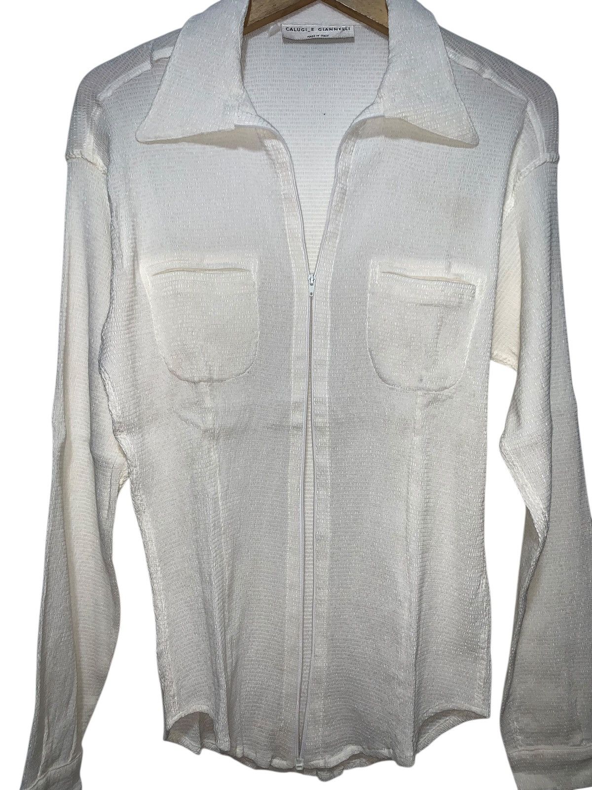 Calugi e Gianelli Vintage Calugi e giannelli pleated wrinkle zip shirt Size US M / EU 48-50 / 2 - 2 Thumbnail