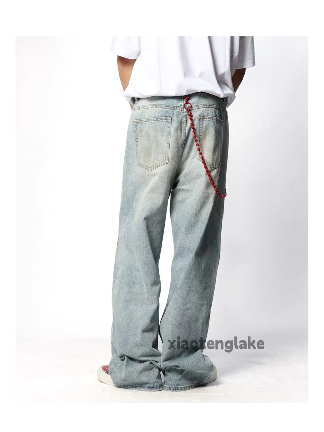 Jean × Vintage washed faded loose baggy stain paint grunge jeans Size US 30 / EU 46 - 7 Thumbnail