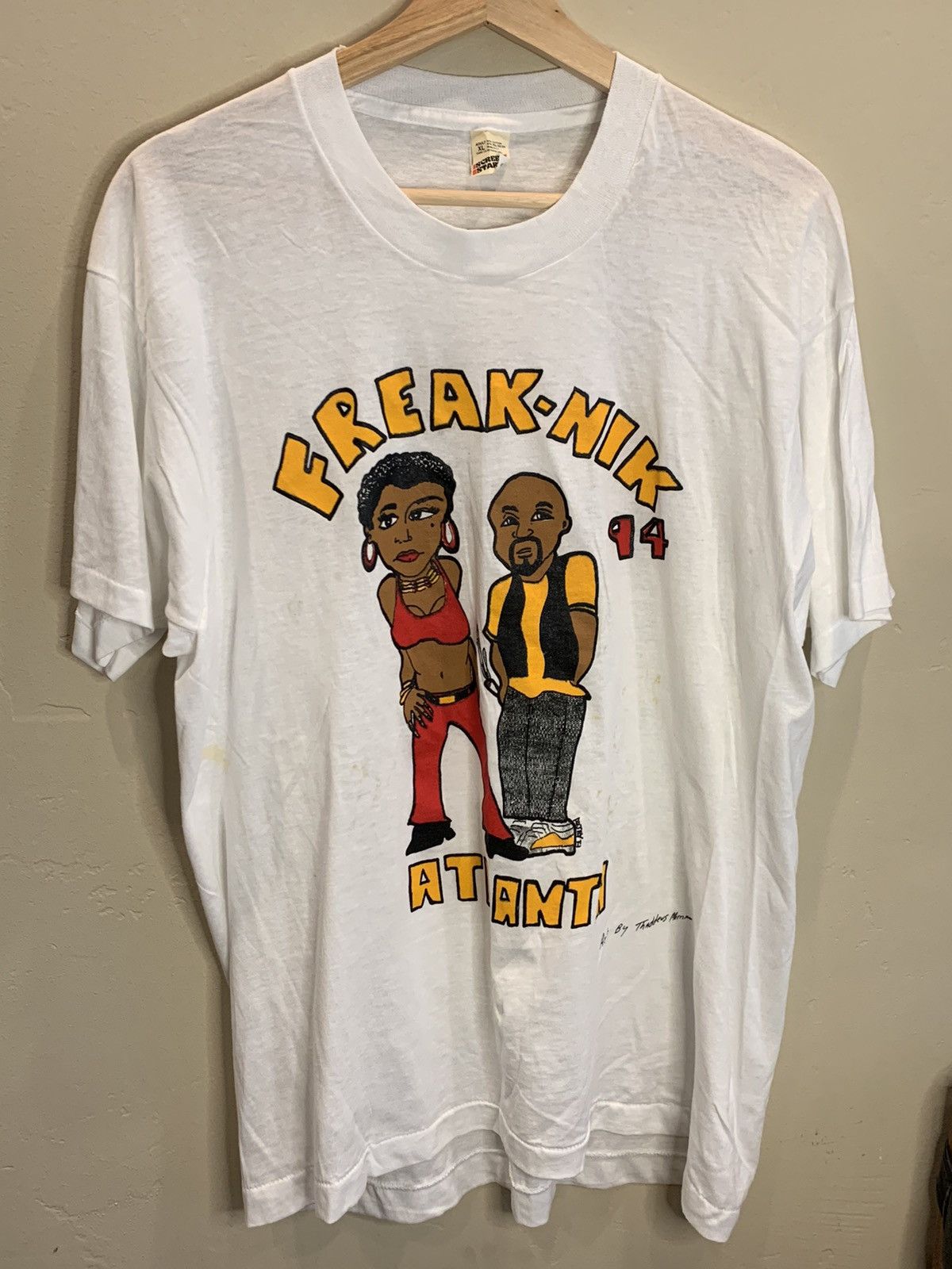 image of Rap Tees x Screen Stars Vintage 1994 Freaknik Atlanta Rap Screen Stars Shirt in White (Size XL)