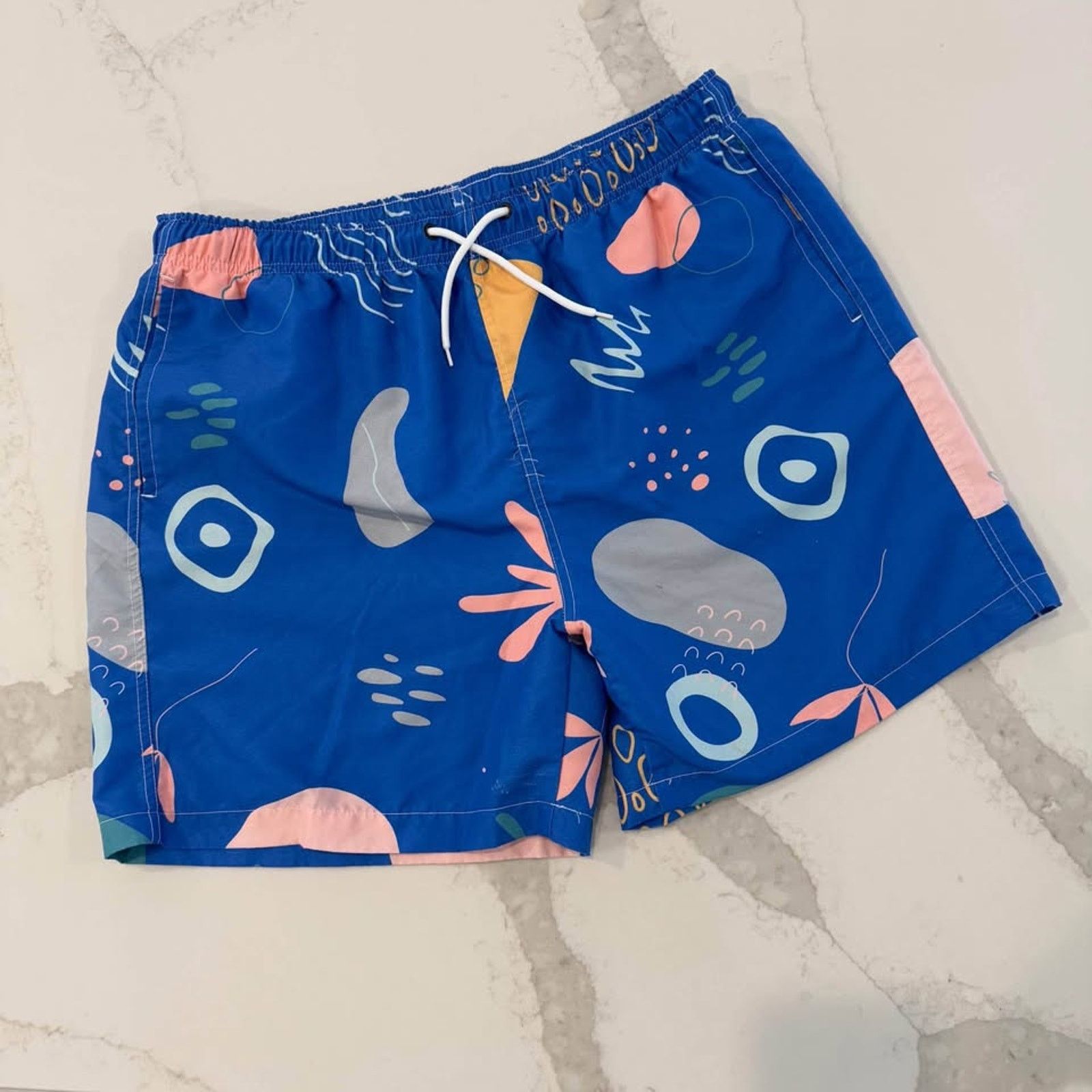 Shein SHEIN Swim Trunks Board Shorts Men's XL Blue/Abstract Design Size US 38 / EU 54 - 1 Thumbnail