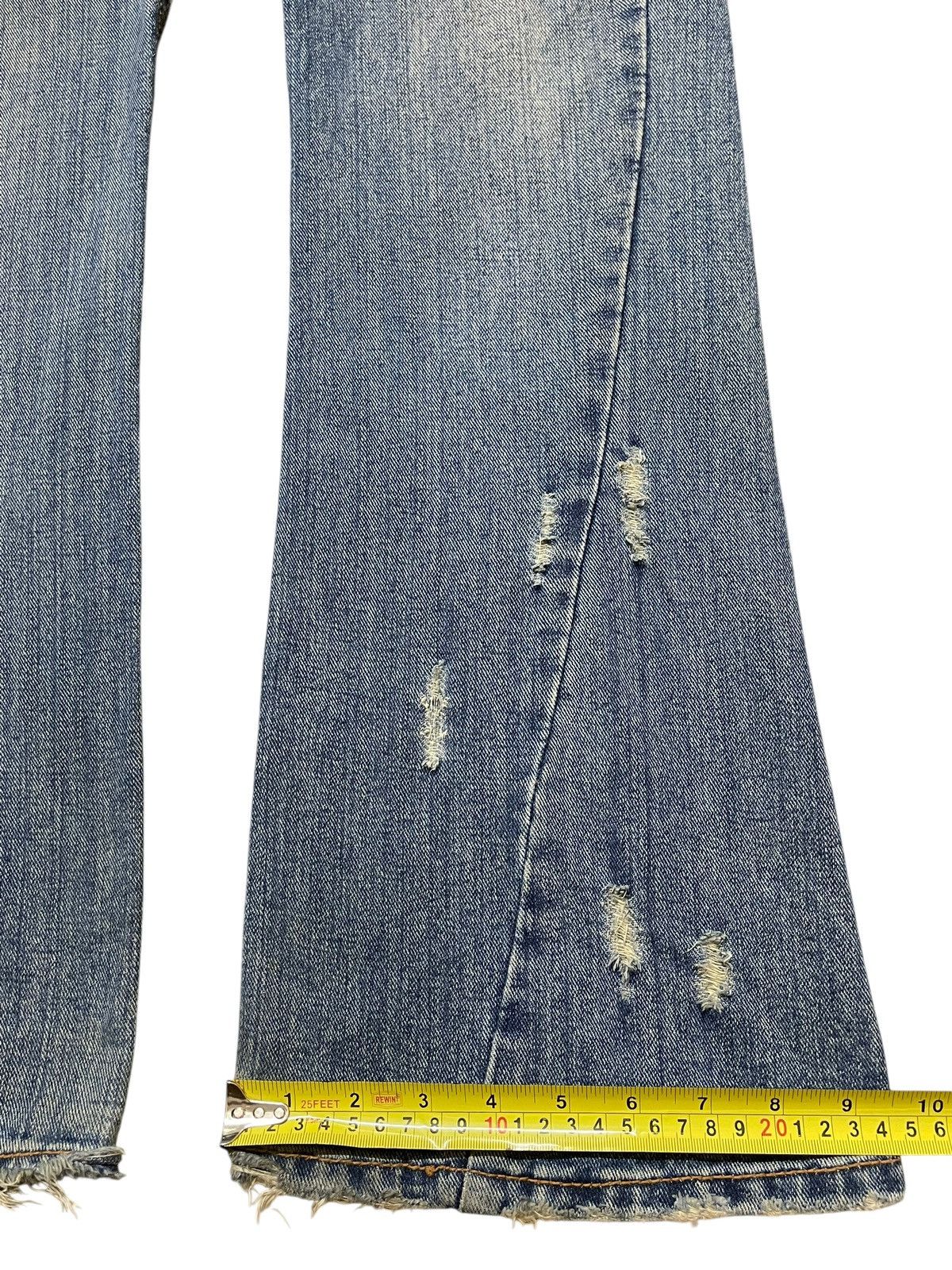 If Six Was Nine Vintage Japan Nylaus Faded Wash Distressed Spiral Wide Leg Size US 30 / EU 46 - 17 Thumbnail