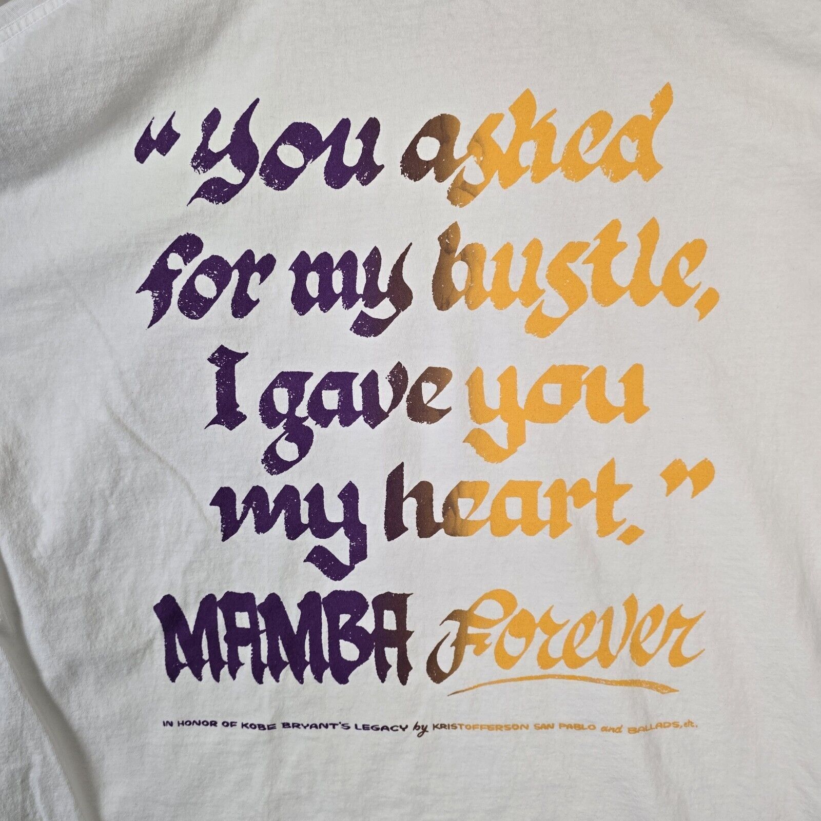NBA Kobe Bryant Black Mamba Forever Shirt Size XL Lakers Size US XL / EU 56 / 4 - 6 Thumbnail