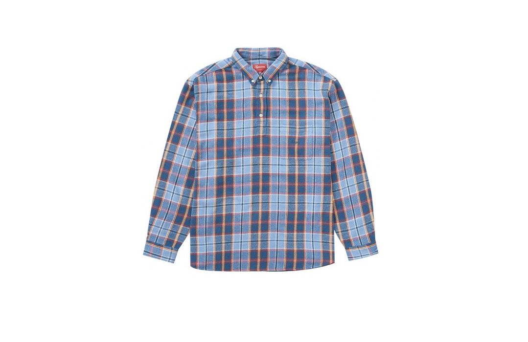 Supreme Supreme Pullover Plaid Flannel Shirt in Blue / Large | Grailed