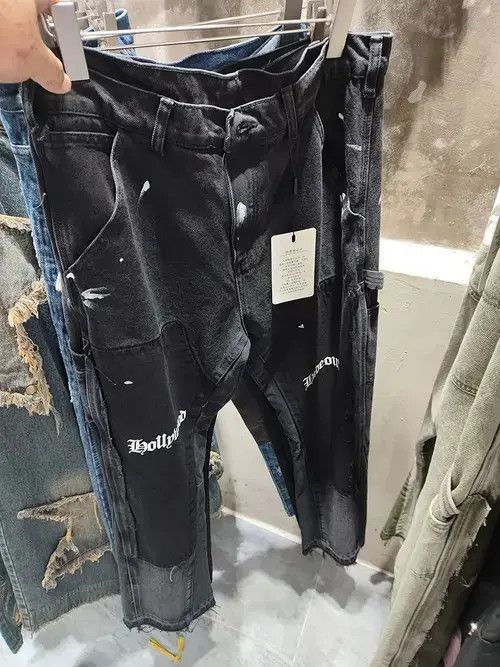 VIBE Vintage Distressed Graffiti Mens Micro Flared Denim Jean Size US 30 / EU 46 - 3 Thumbnail