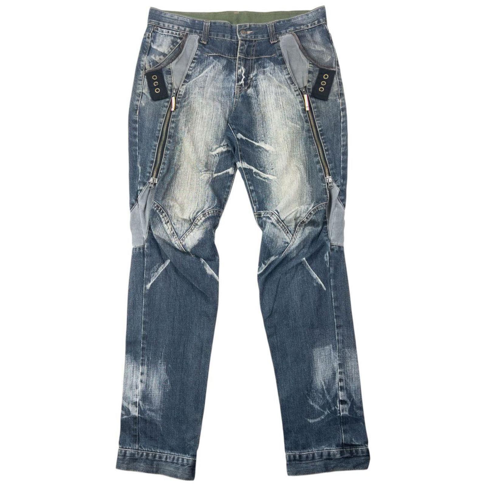 Other Vintage 2000s PPFM Multi Zip Denim Jeans Size W34 Size US 34 / EU 50 - 2 Thumbnail