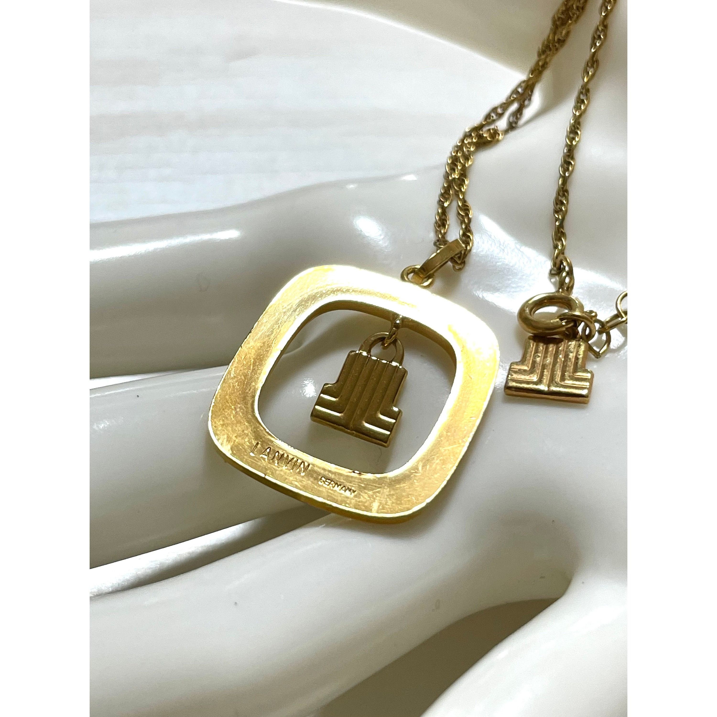 Lanvin Vintage LANVIN golden skinny chain necklace with square top Size ONE SIZE - 8 Thumbnail