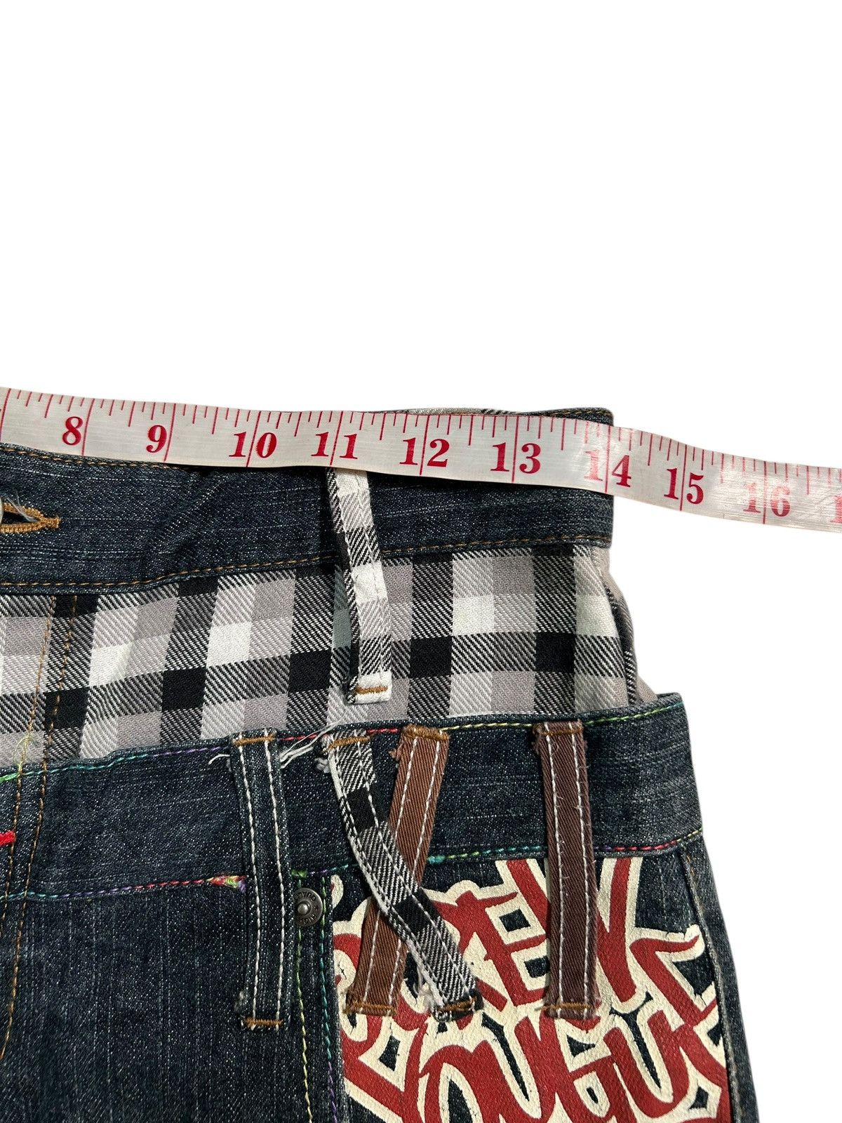 Japanese Brand × Kapital × Vintage Double Waist Japanese Punk Style Denim Jeans Size US 28 / EU 44 - 14 Thumbnail