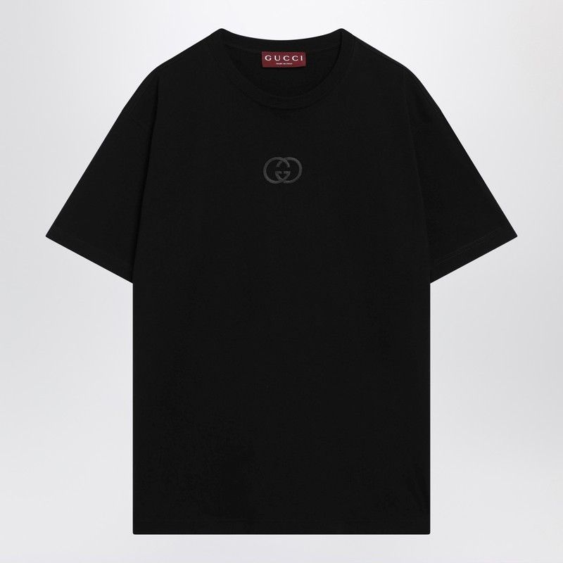 Gucci Black Cotton Jersey T-Shirt With Embroidery
