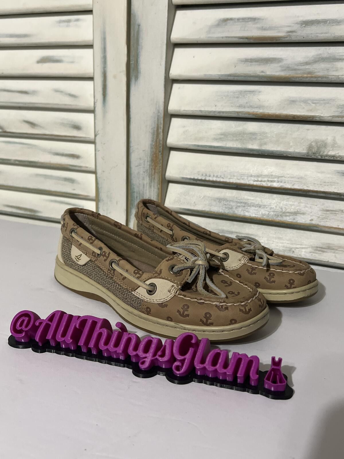 Sperry Sperry Tan Anchor Print topsider Boat Shoes 5 Size US 5 / IT 35 - 1 Thumbnail