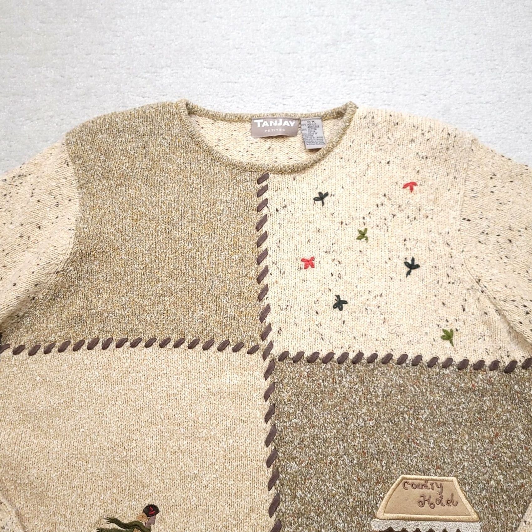Vintage VINTAGE TanJay Sweater Womens PM Oatmeal Knit Women Petites Brown Country Hotel Size M / US 6-8 / IT 42-44 - 3 Thumbnail