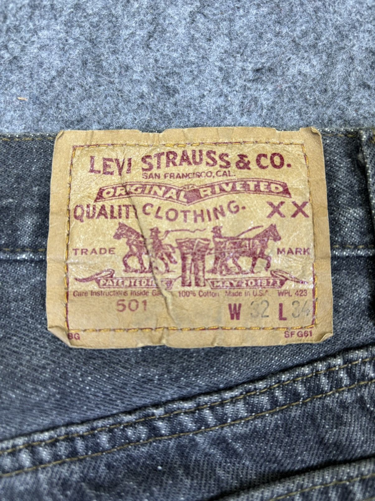 Levi's 💥Archival💥Vintage Levis 501 Iconic Black Wash Denim F962 Size US 30 / EU 46 - 11 Thumbnail