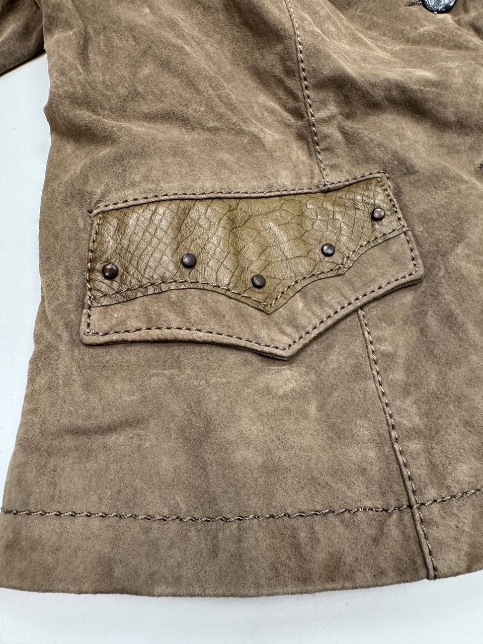 Other La Pelle Italian Suede Reptile Detail Leather Jacket Size M / US 6-8 / IT 42-44 - 3 Thumbnail