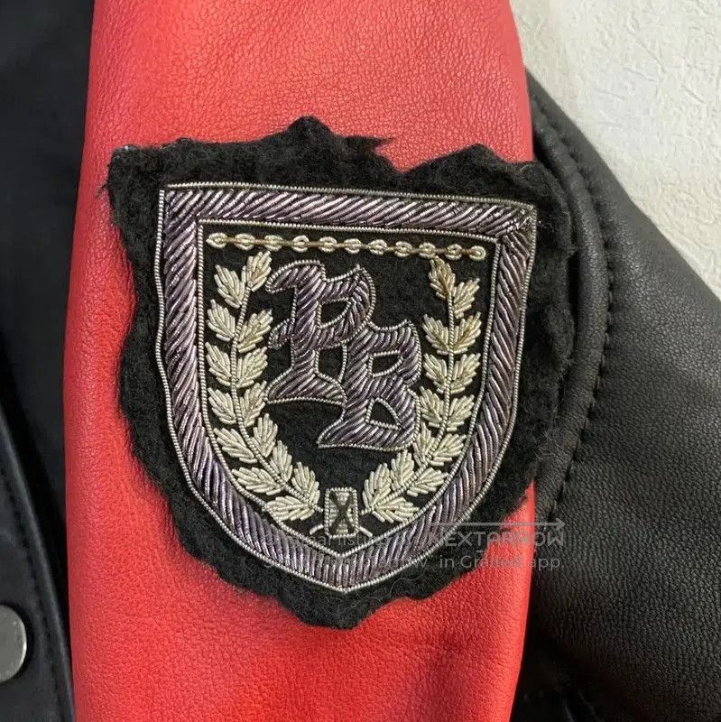 Balmain Balmain Black Leather Jacket with Red Sleeves . Size US M / EU 48-50 / 2 - 6 Thumbnail