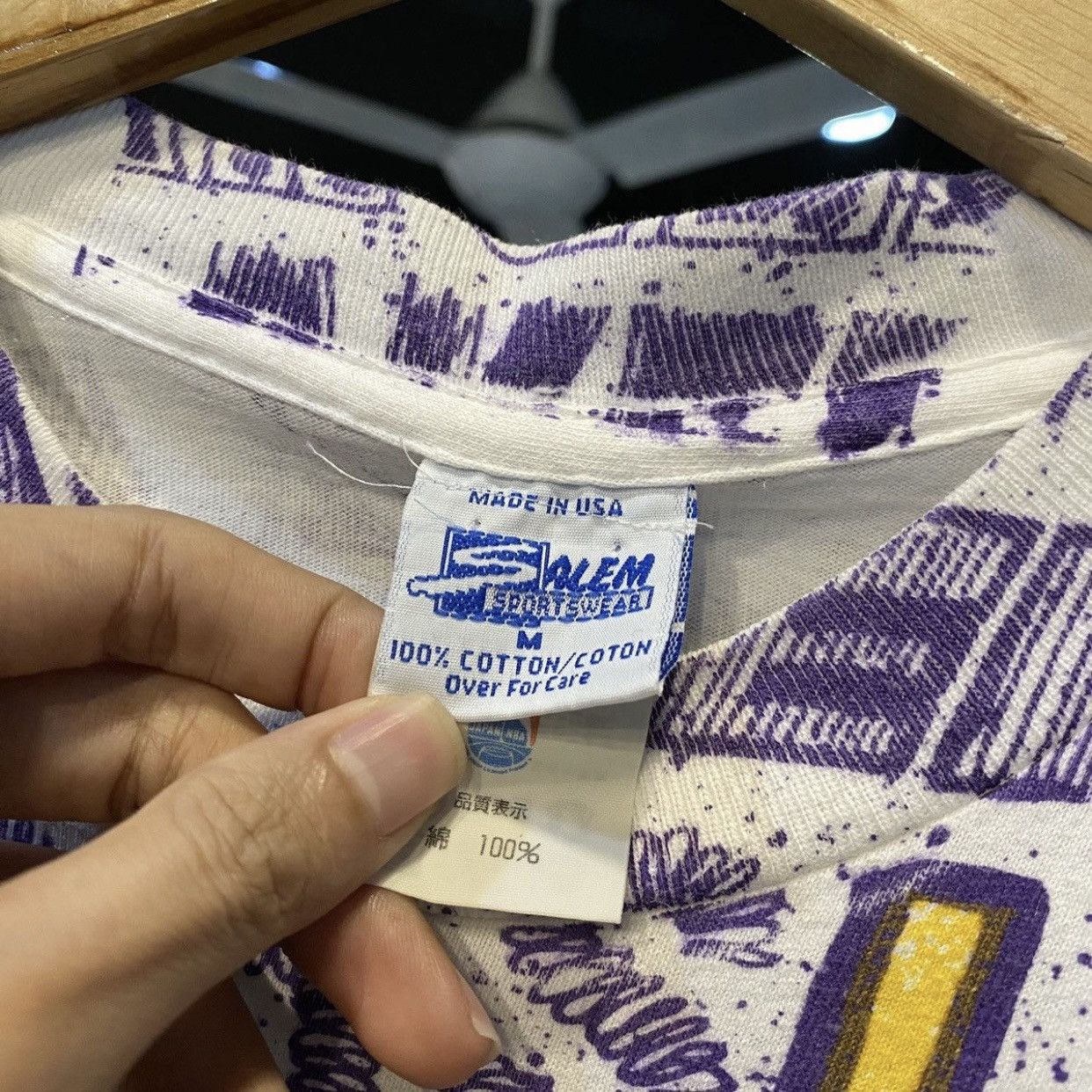 Salem Sportswear Vintage 90s Salem NBA LA Lakers AOP Tee Size US M / EU 48-50 / 2 - 9 Thumbnail