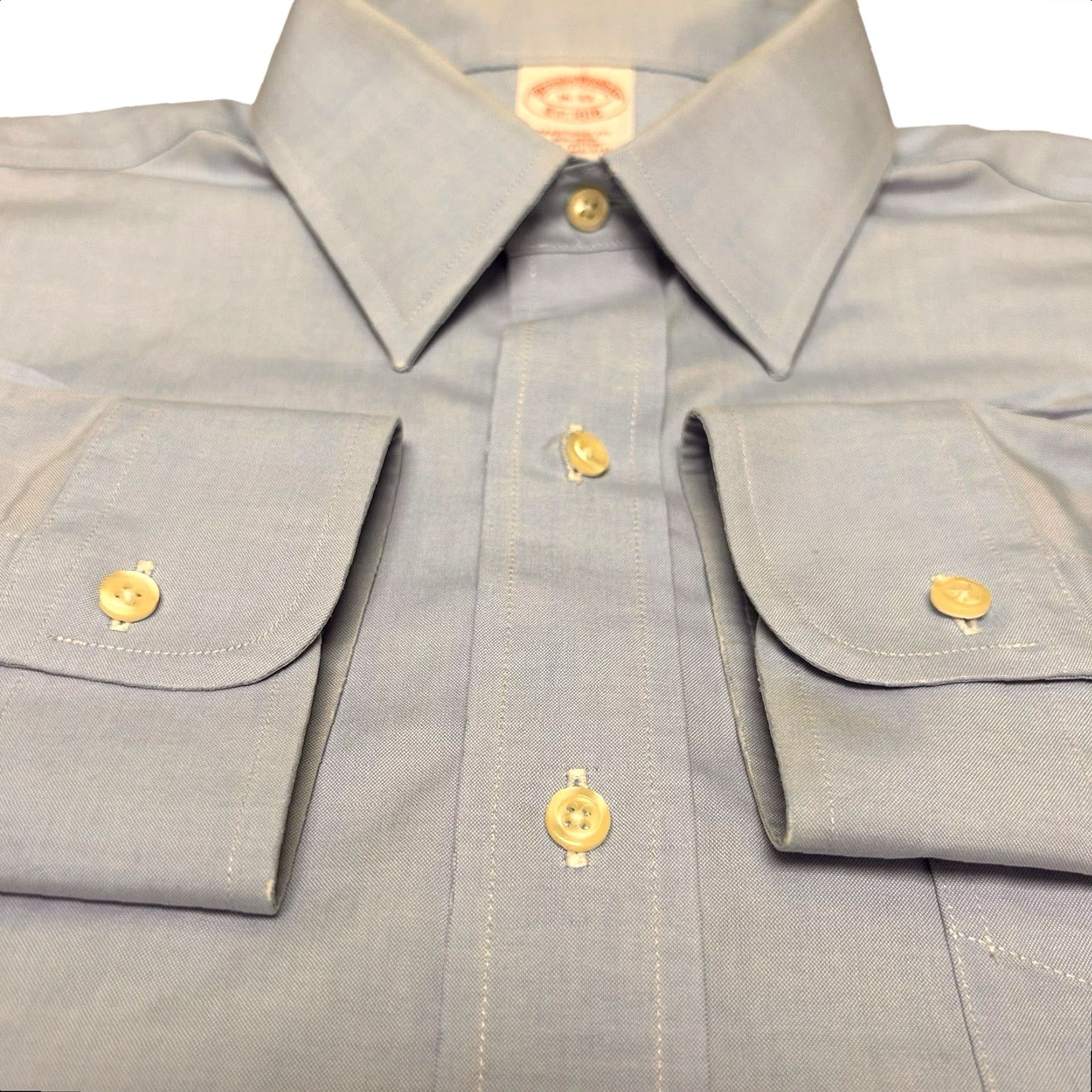 Brooks Brothers Brooks Brothers Shirt Men 16-33 Button-Up Long Sleeve Solid Blue White 16 Mens Womens Girls? Size 42R - 3 Thumbnail