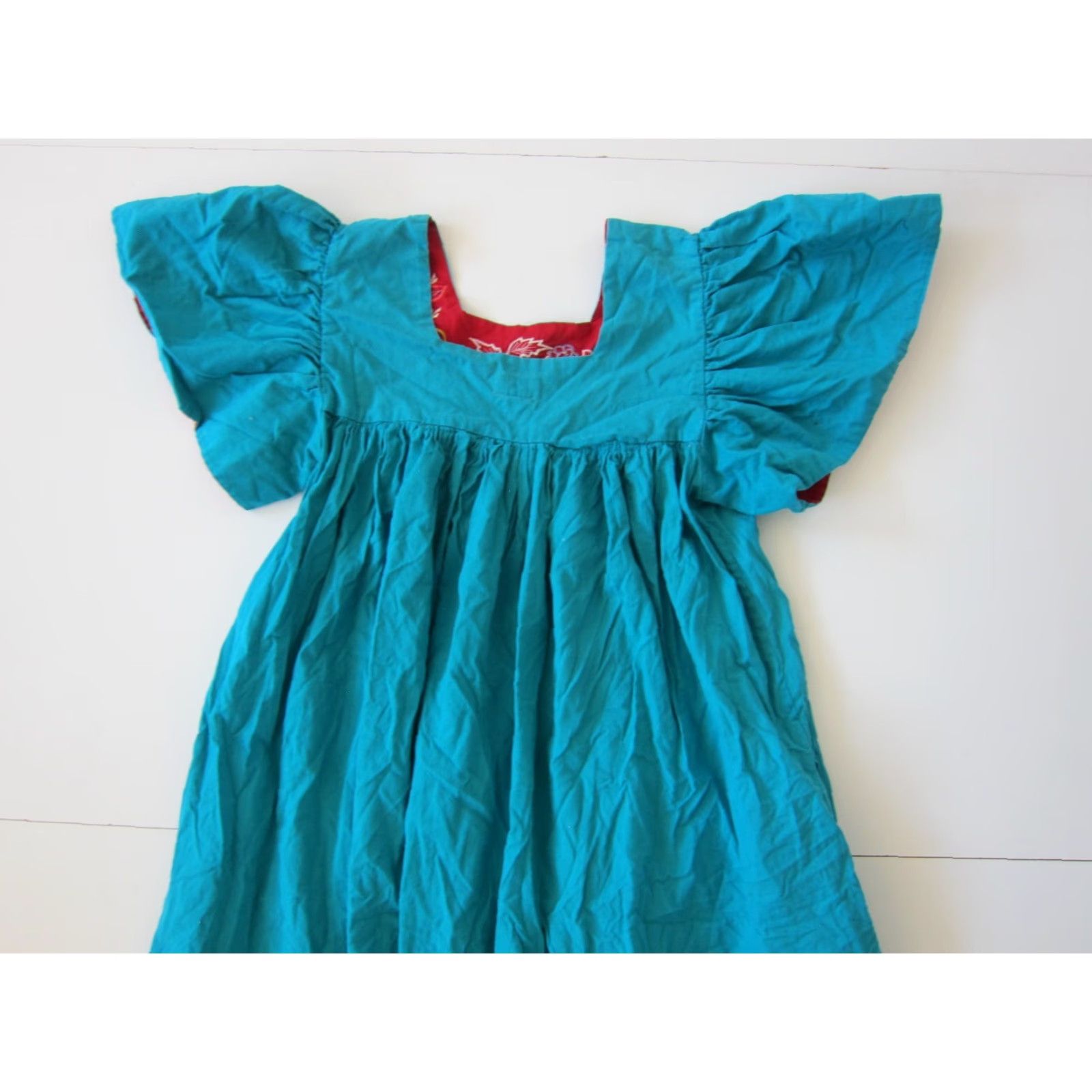 Vintage VINTAGE Lindsey Blake Cotton Blue Embroidered Floral Pocket Long Maxi Kaftan Dress M Size M / US 6-8 / IT 42-44 - 5 Thumbnail