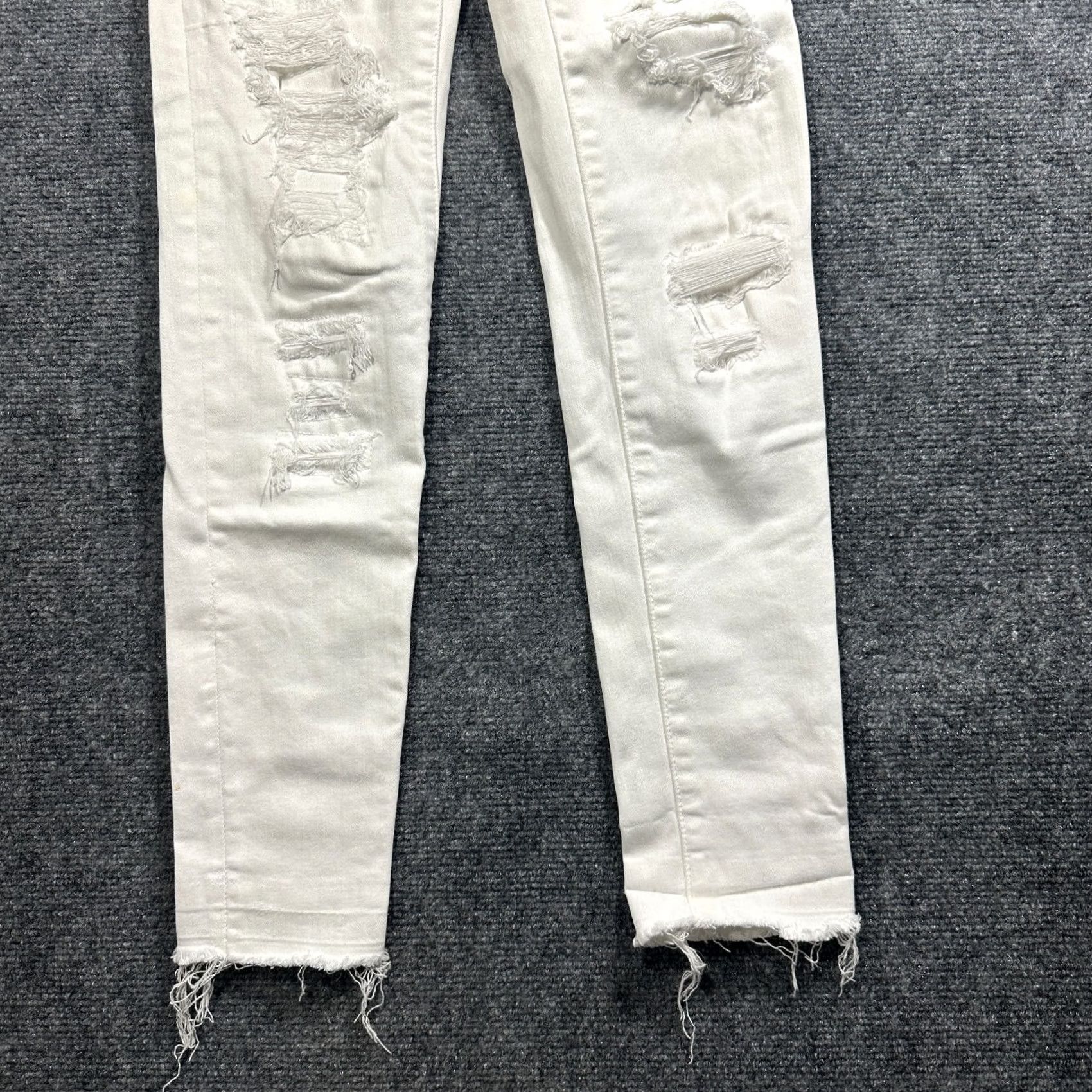American Eagle Outfitters American Eagle Outfitters Jeans Womens 0 HIgh Rise Jegging Crop White Cotton Blend Regular Size 0 Light Distressed Jeans Women XS-XL Size 25" / US 0 / IT 36 - 2 Thumbnail