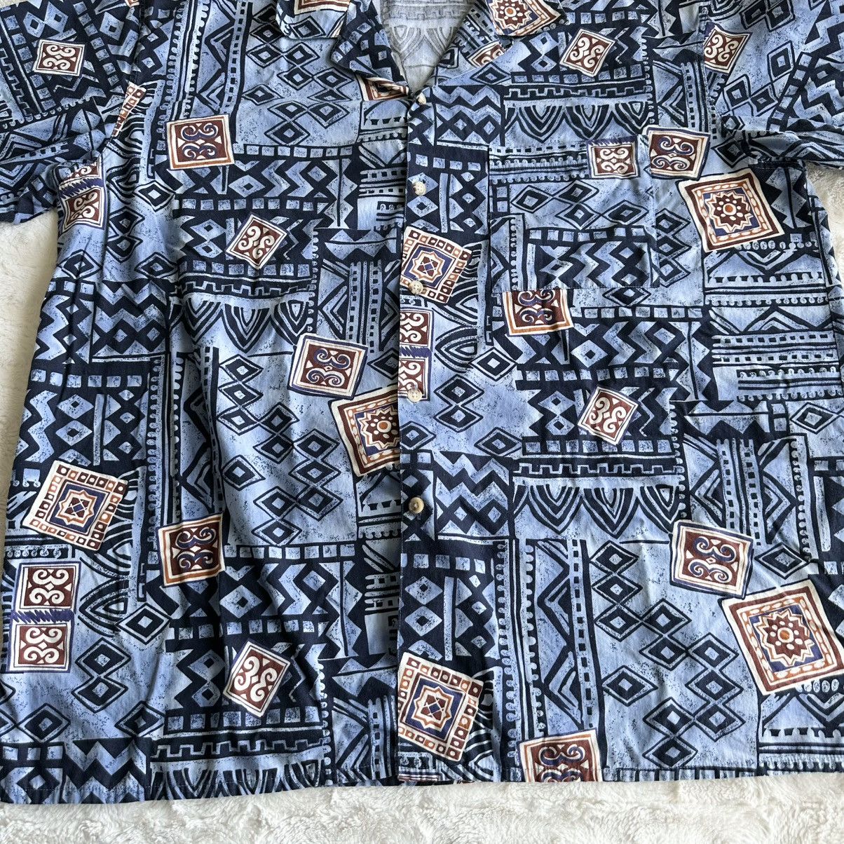 Other Vintage Loop Collar Hawaiian Shirt Mens XL Blue Tiki Aztec Size US XL / EU 56 / 4 - 5 Thumbnail